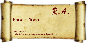 Rancz Anna névjegykártya